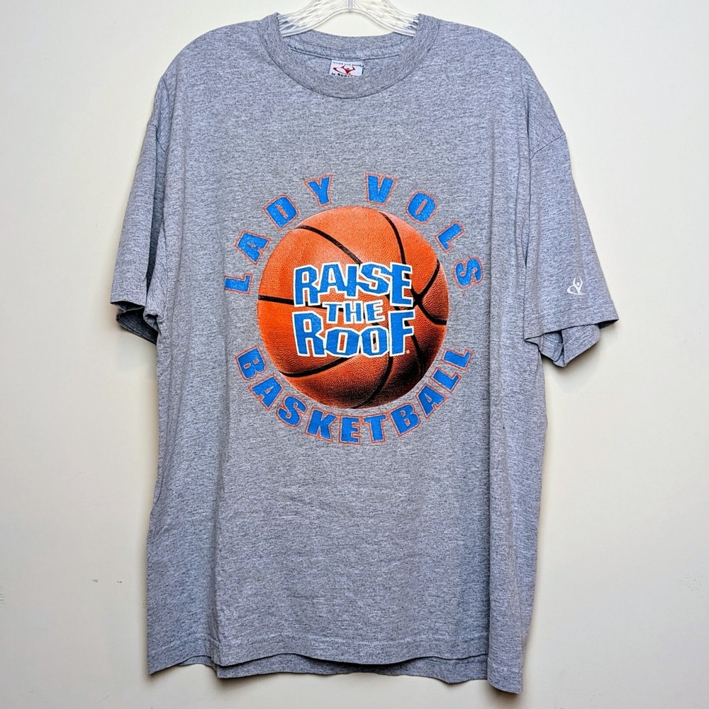 VTG University of Tennessee Lady Vols Volunteers Raise The Roof Y2K Shirt Large